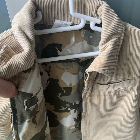 Reversible Boys Tan Corduroy Camouflage Jacket - Picture 2 of 6